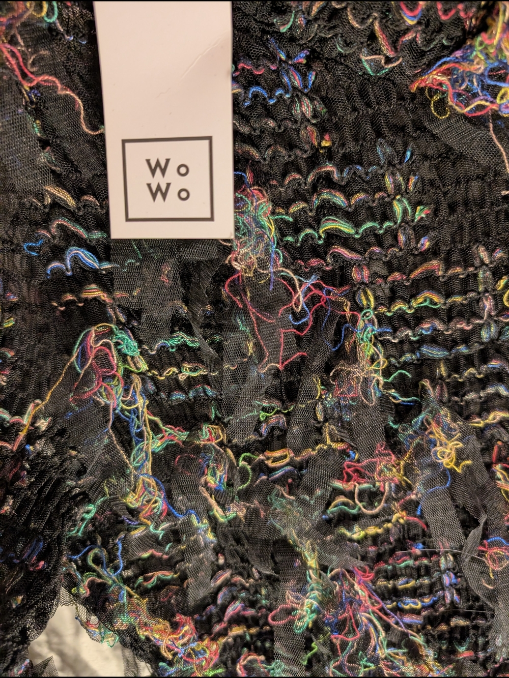 Wowo Brand Black Multicolor Fringe Long Sleeve Dress - Picture 3 of 7